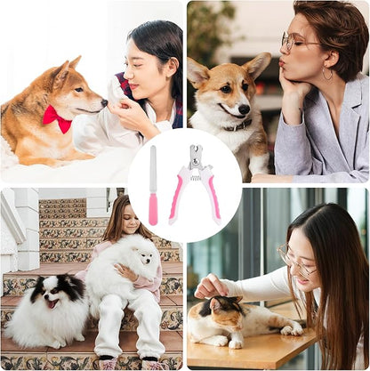 4.9"Small Dog & Cat Nail Clipper 2 Pcs Dogs and Cats Grooming Nails Clippers Kit Pet Nail Clipper with Nails File Pet Trimmers for Rabbits Guinea Pigs Birds Puppies Kittens Avoid over Cutting Toenail