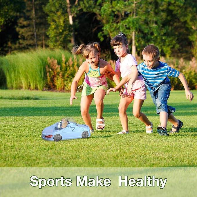 3-in-1 Hamster Car Toy, Silent Dwarf Hamster Running Ball and Exercise Wheel, 4.8 Inches, Small Pet Activity Center