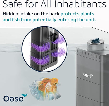 OASE EcoFlow 100 Internal Aquarium Filter, for Freshwater and Saltwater Tanks Up to 26 Gallons, Quiet, Customizable Water Flow, Multi-Stage Filtration