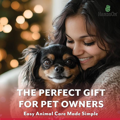 H HANDSON Pet Grooming Gloves - Patented #1 Ranked, Award Winning Shedding, Bathing, & Hair Remover Gloves - Gentle Brush for Cats, Dogs, and Horses (Purple, Large)