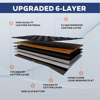 Dog Back Seat Extender & Car Seat Cover - Upgraded PU Leather, Hard Bottom Holds 400lbs, Waterproof Anti-Scratch Dog Hammock for Cars, SUVs, Trucks | Easy to Clean + Pets Safety Belt（GRAY-XL）