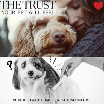 Poodle Comb with Rotating Teeth - 5-in-1 Dog Dematting Tool - Used for Small Size Breeds and Puppies - Cat Comb for Shedding and Deshedding