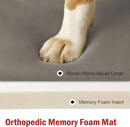 Majestic Pet Orthopedic Memory Foam Dog Crate Mat - Plush Pet Bed Pad for Crates & Kennels | USA Crafted | 36"x23" Villa Vintage