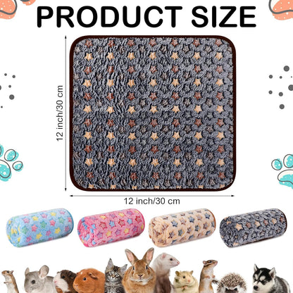 Tudomro 8 Pcs Guinea Pig Blankets Absorbent Washable Animal Fleece Bedding Cage Liners Waterproof Reusable Pet Pee Sleep Mat Pad Cover for Chinchilla Hamster Ferret(Star,12 x 12 Inch)