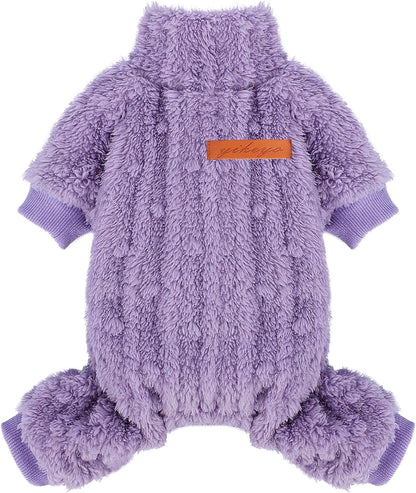 Dog Sweater for Small Dogs, XXS Dog Sweaters Turtleneck Doggie Pajamas Jumpsuits, Small Doggy Clothes Girl Boy, Cold Weather Puppy Onesie Outfits Yorkie Chihuahua Apparel, Purple, XXS