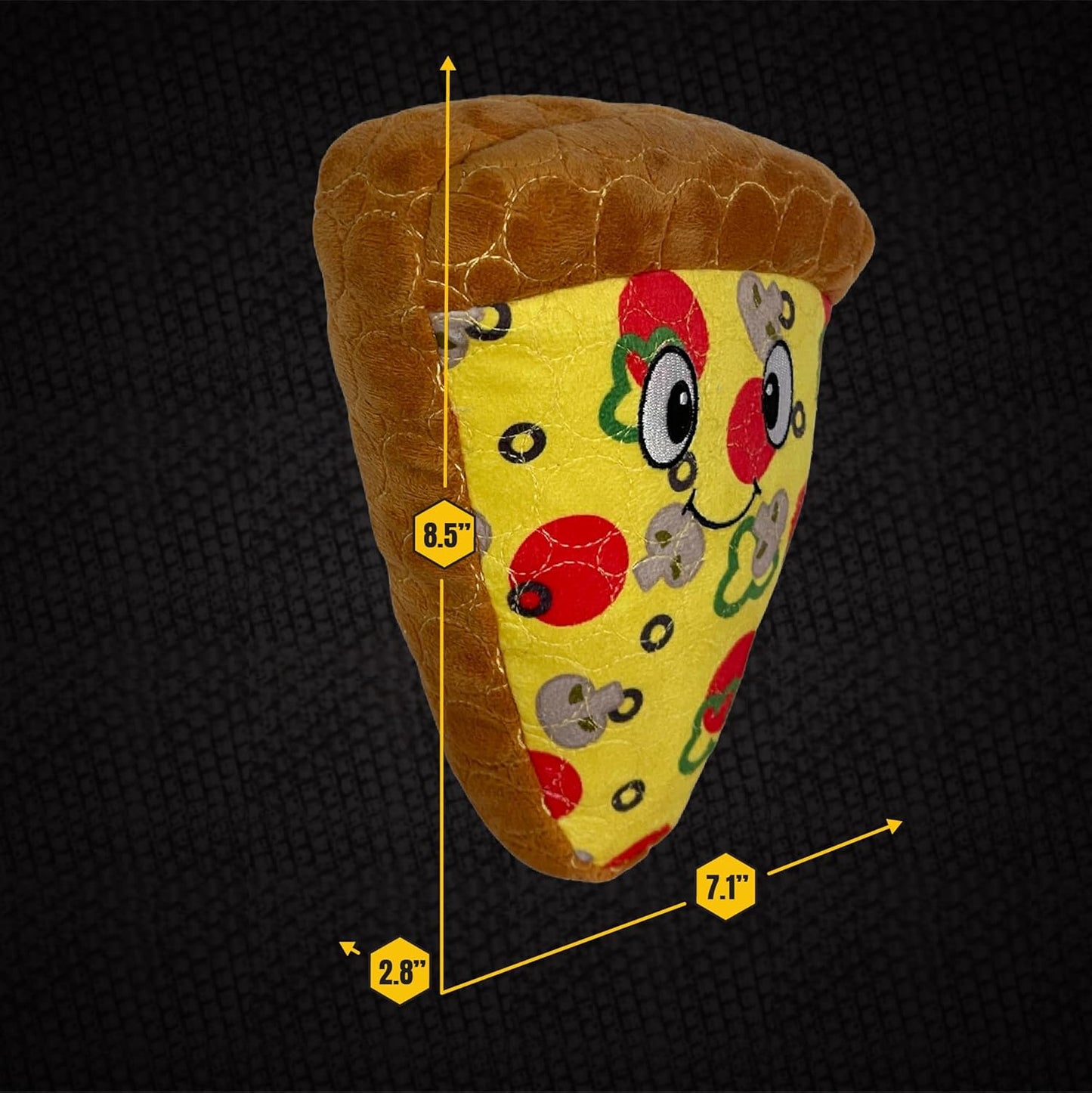 Bite Force -Durable & Strong Dog Toy Pizza Slice with Squeaker, Kevlar-Reinforced for Aggressive Chewers for Small Medium Large Dogs - Green.