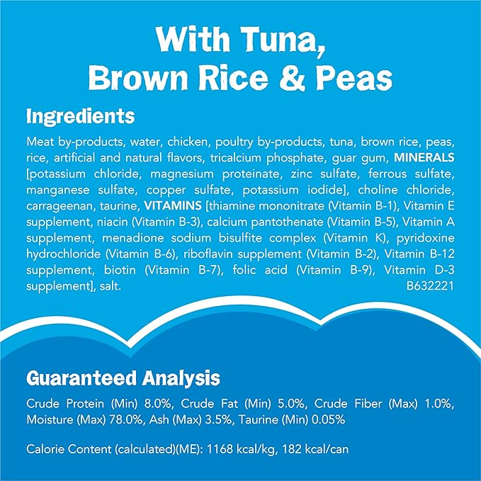 Purina Friskies Wet Cat Food Pate Ocean Favorites With Natural Tuna, Brown Rice and Peas - (Pack of 24) 5.5 oz. Cans