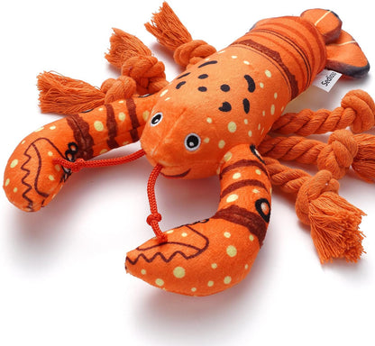 Dog Toys, Dog Plush Toy for Large Breed, Cute Squeaky Dogs Toy with Crinkle Paper, Puppy Chew Toy for Small, Middle, Large Breed (Lobster)