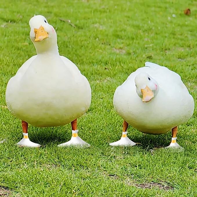 20 Pcs Disposable Boots for Real Duck Feet, Bumble Foot for Duck Pet Duck Supplies with Blue Bandage, Large Size (Yellow)