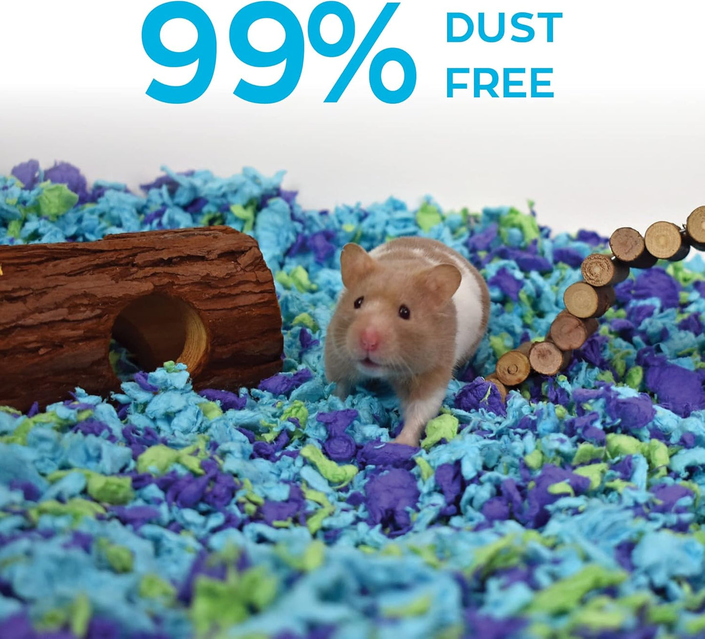 Carefresh 99% Dust-Free Sea Glass Natural Paper Small Pet Bedding with Superior 10 Day Odor Control & Absorption, for Guinea Pigs, Hamsters, Rabbits, & Rats, 60 L