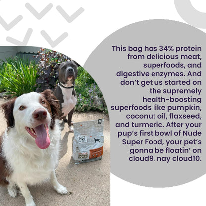 I and love and you Nude Super Food Dry Dog Food - Red Meat Medley - Prebiotic + Probiotic, Grain Free, Real Meat, No Fillers, 5lb Bag