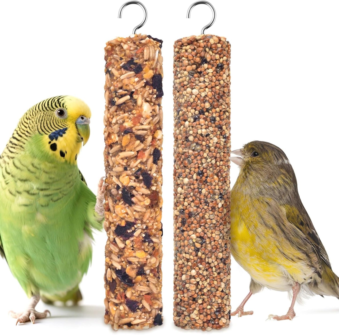 KATUMO Parrot Treats 2 PCS Bird Crunch Sticks Cockatiel Treats Parakeet Snacks Conure Food Sticks for Parakeet Cockatiel Canary Finch Lovebird Conure Lorikeet Parrots