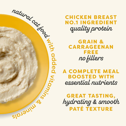 Applaws Vitality Wet Cat Food Paté, Natural Cat Food with Added Vitamins & Minerals, Grain-Free, Carrageenan Free, Chicken Breast Recipe (24 Count, 5.5oz Cans)