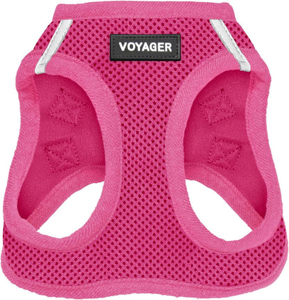 Best Pet Supplies Voyager Step-in Air Harness - All Weather Mesh, Reflective, No Pull Harness for Dogs, Cats - Secure with Hook & Loop Fastener, Buckle, Double D-Rings - Fuchsia, XXXS