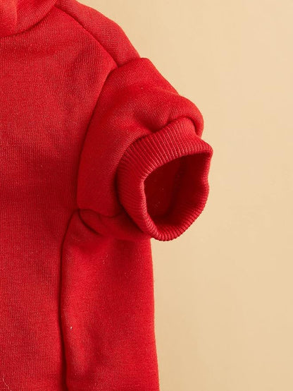 QWINEE Basic Dog Hoodie Sweatshirt Puppy Sweater Warm Cat Costumes Pet Clothes for Chihuahua Puppy Kitten Small Medium Dogs Red X-Large
