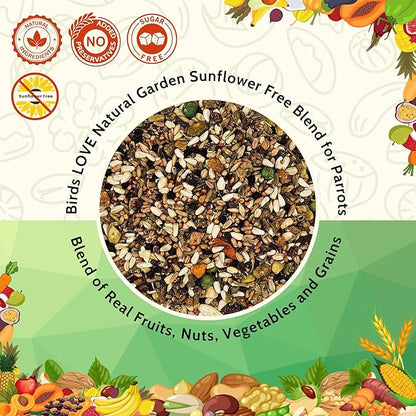 Birds LOVE All Natural Garden Blend Bird Food for Conures - Sunflower Free 2lb