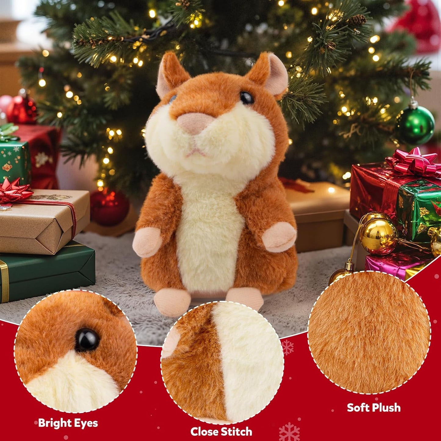 Ayeboovi Toddler Toys Talking Hamster Repeats What You Say Interactive Fun Kids Toys for Ages 2-4 Christmas Birthday Gift | Stuffed Animals Autism Toy Gifts for 2 3 4 5+ Year Old Girls Boys