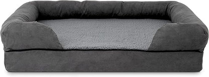 The Dog’s Bed, Large Grey Plush (no Logo), Memory Foam, Pain Relief: Arthritis, Hip & Elbow Dysplasia, Post Surgery, Lameness, Supportive, Calming, Waterproof Washable Cover