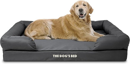 The Dog’s Bed XL Grey, Memory Foam, Pain Relief: Arthritis, Hip & Elbow Dysplasia, Post Surgery, Lameness, Supportive, Calming, Waterproof Washable Cover