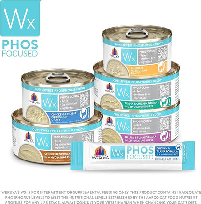 Weruva Wx Phos Focused Chicken Formula in Gravy 5.5oz Can, Pack of 8