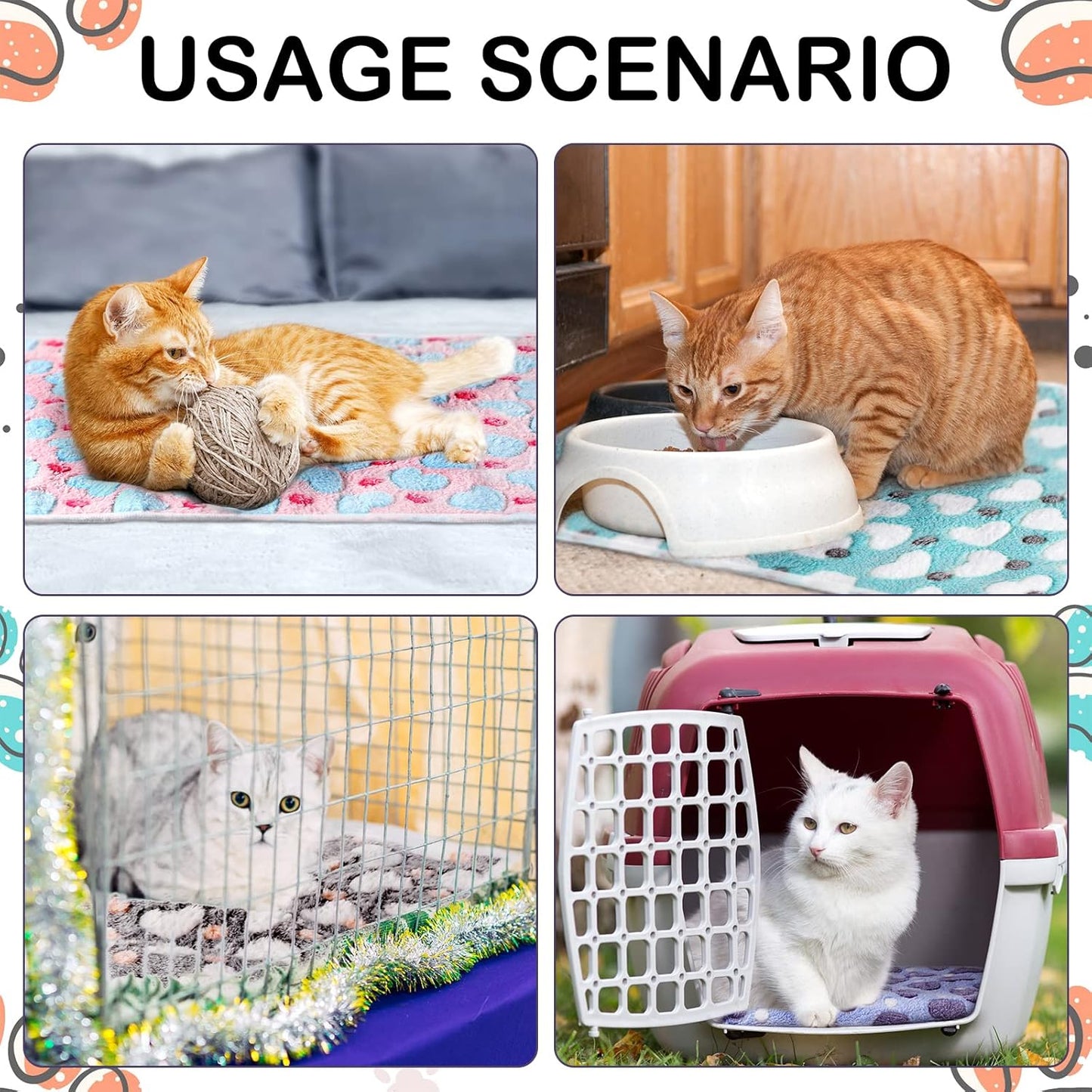 Tudomro 8 Pcs Guinea Pig Blankets Absorbent Washable Animal Fleece Bedding Cage Liners Waterproof Reusable Pet Pee Sleep Mat Pad Cover for Chinchilla Hamster Ferret(Heart,14 x 28 Inch)