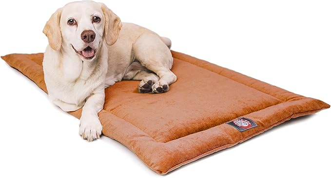 Majestic Pet Dog Crate Mat - Machine Washable Soft Plush Pet Bed Pad for Crates & Kennels | USA Crafted | 30"x21" Villa Orange