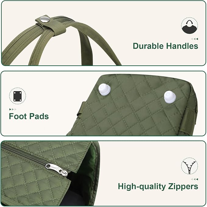 Pecute Dog Purse Carrier, Dog Carrier with Pockets for Small Dogs, Fits Dogs 5.5 lbs to 11 lbs, Cat and Puppies Tote Bag, Outing, Travel, Vet, Green