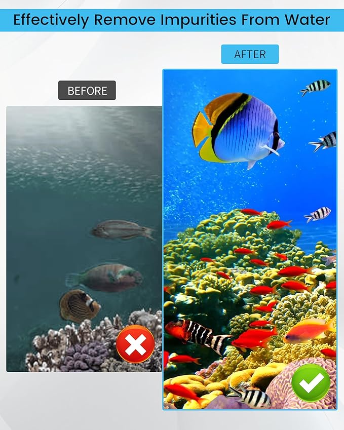 8 Set Three-Stage Filters Media Maintenance Kit for AquaClear 70 Power Filter, for 40-70 Gallon Aquariums with Bio Sponge Filter Media, Foam Filter Pads, Water Polishing Pads, 2KG BioMax Media