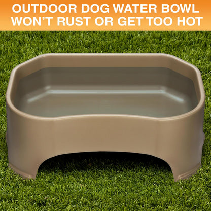 Neater Pet Brands Extra Large Water Bowl for Dogs, Outdoor Dog Water Bowl (2.25 Gallon Extra-Large Capacity), Big Trough Style Food Dish for Indoors or Outside, No Spill Large Dog Bowls, Champagne