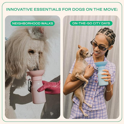 Springer by Springland Dog Water Bottle | Portable Travel Water Bottle Dispenser for Dogs | Dog Gift Seen on Oprah's Favorite Things, Shark Tank | Leak-Proof Bottles | 15oz Cotton Candy