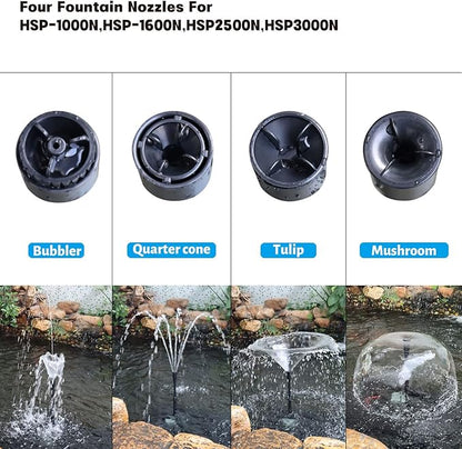 WaterRebirth HSP2500N Submersible Water Pump - Turtle Shell Design - 660GPH - Black - Modern Unique - Pond & Aquarium Water Pump