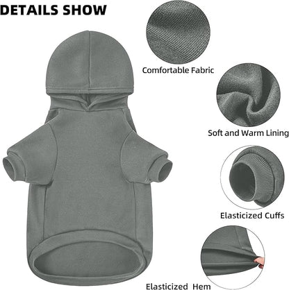 GreenJoy Dog Sweater Dog Hoodie Cold Weather Dog Coat Hooded Sweatshirt for Puppies,Cats, Small Medium Large Dogs (Grey(I Love My Mom), X-Small)