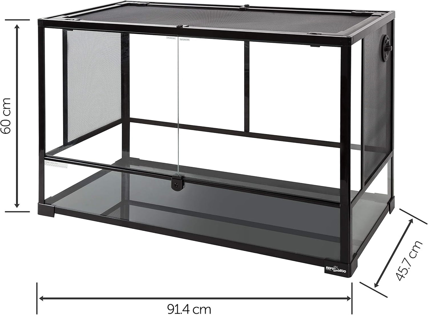 REPTI Zoo 67 Gallon Reptile Glass Terrarium, Double Hinge Door Reptile Tank, Side/TOP Screens Ventilation Reptile Terrarium Reptile Enclosure, 36" x 18" x 24" Gecko Tank (Knock-Down) (RK0120N)