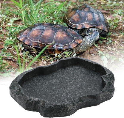 Tortoise Water Dish, 7.1 * 5.5 * 0.8in Reptile Water Dish，Reptile Food Dish Suitable for The Feeding and Watering Needs of Various Pets