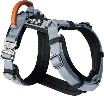 MADE TO ROAM Premium Explorer Harness - Y-Shaped Dog Harness with Adjustable Durable Nylon, Soft Padding, Metal Buckles and Leather Handle for Small, Medium, Large Dogs (Virginia Mountains, Size 3)