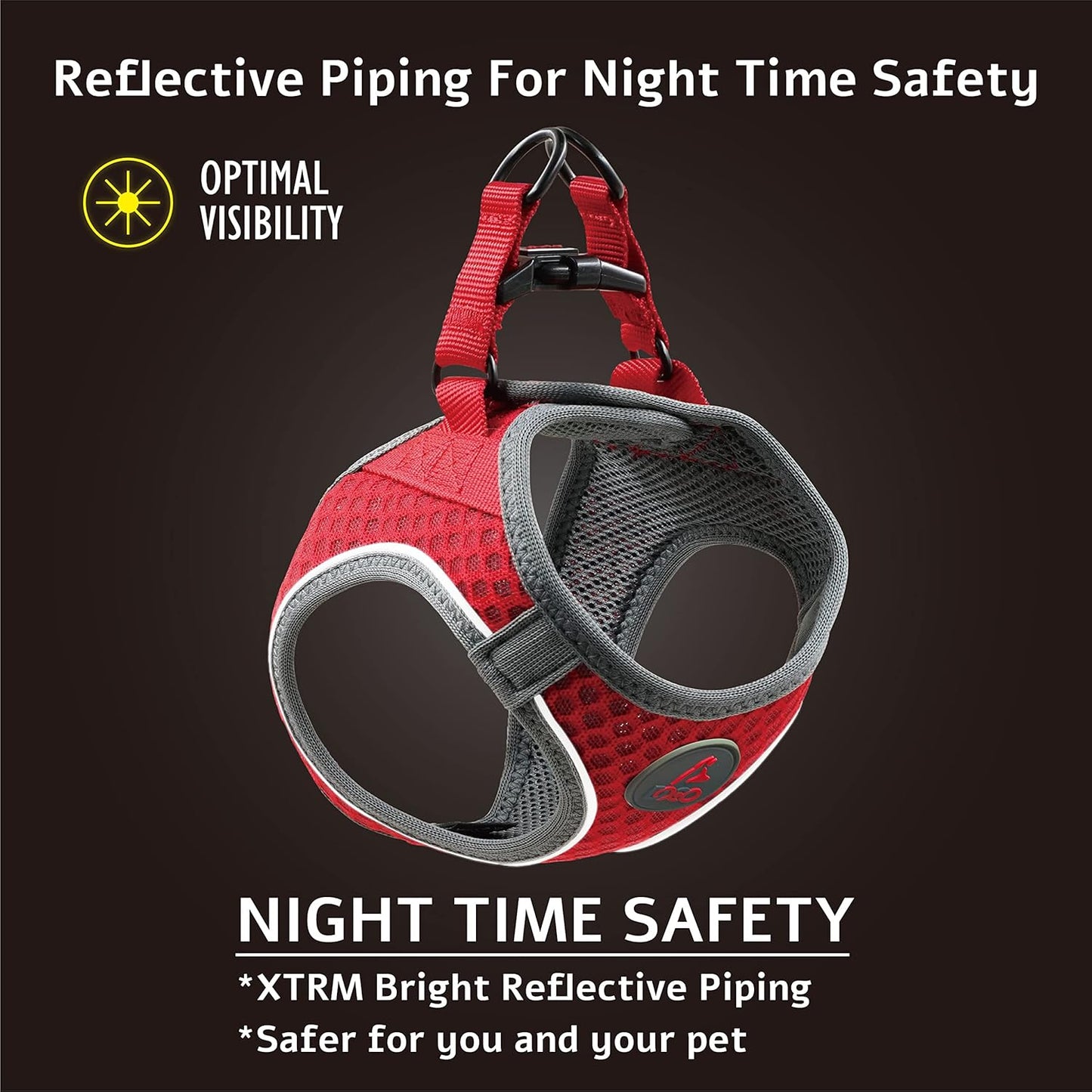 DOCO Dog Harness for Small Sized Dog - Athletica Adjustable, No Pull, No Choke, Puppy Vest Lightweight Air Mesh, Reflective, Puppy Essentials – Orange, X-Small (Chest 13.5"-14", Weight 4–6 lbs)