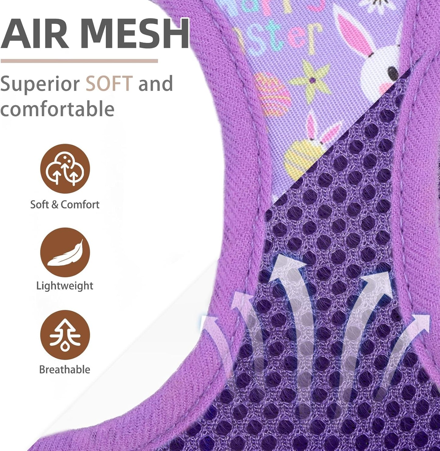 PUPTECK Adjustable Dog Harness Collar and Leash Set Step in No Pull Pet Harness for Small Medium Dogs Puppy and Cats Outdoor Walking Running, Soft Mesh Padded Reflective Vest Easter Harnesses