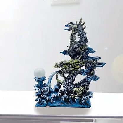 Bearded Dragon Tank Accessories, Fish Tank Decoration, Resin Accessories, for Betta Fish & Shrimp,Improvement Your Fish Tank Overall Aesthetic Dragons Decoration (Dragons 7.5"x7.1"x2.5")