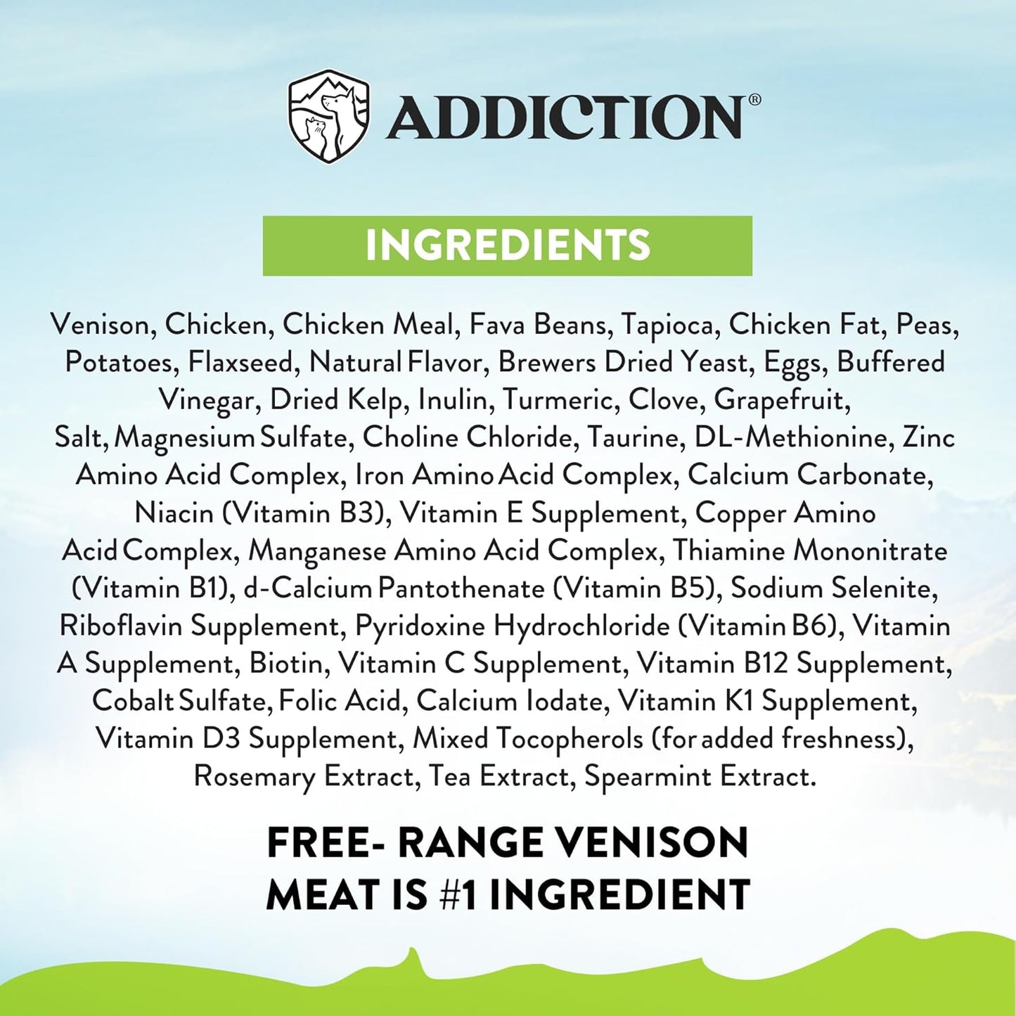 Addiction Viva Venison Grain-Free Dry Cat Food - High Protein, Natural & Hypoallergenic for Sensitive Stomach, Limited Ingredient for Allergy & Weight Management - 4lbs
