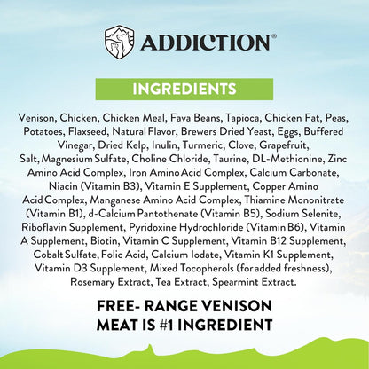 Addiction Viva Venison Grain-Free Dry Cat Food - High Protein, Natural & Hypoallergenic for Sensitive Stomach, Limited Ingredient for Allergy & Weight Management - 4lbs