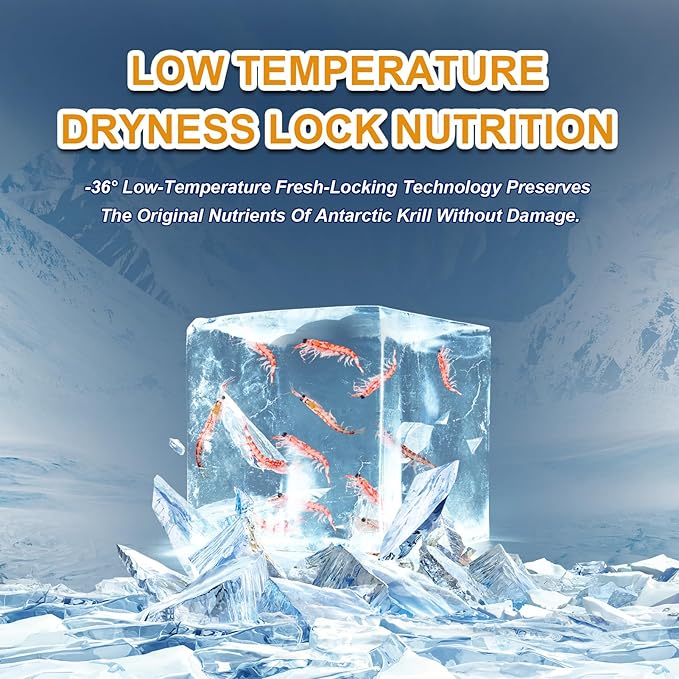 Freeze-Dried Krill Jumbo Shrimp - High Protein Natural Reptile Food for Turtles, Bearded Dragons, Tropical Fish & Amphibians(4oz)