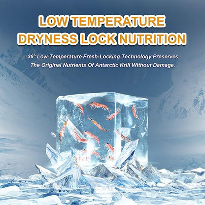 Freeze-Dried Krill Jumbo Shrimp - High Protein Natural Reptile Food for Turtles, Bearded Dragons, Tropical Fish & Amphibians(4oz)