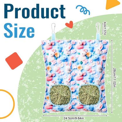 UPINS 2 Pack Rabbit Hay Feeder, Guinea Pig Hay Bag for Guinea Pig Cage Hay Feeder for Bunny Rabbits Animals Small Pets and Chinchillas Hamsters