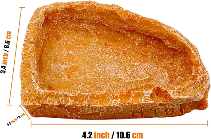 Reptile Water Dish Food Bowl Bearded Dragon Bowls, 2 Pack Reptile Food Bowl for Hermit Crab Bearded Dragon Lizard Gecko Frog Tortoise