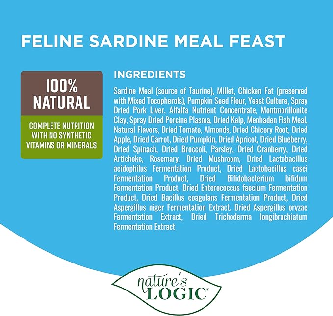 Nature's Logic Sardine Dry Cat Food (1 Pack), 7.7 lb