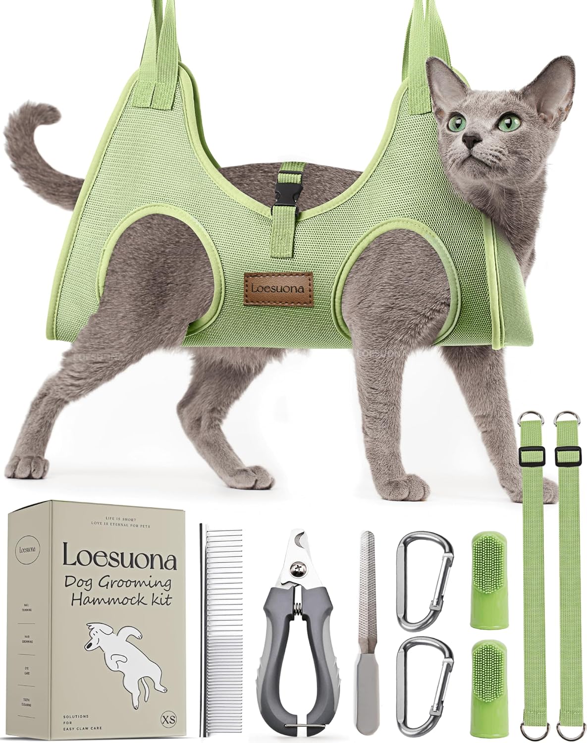 Dog Grooming Hammock – for Dogs Cat Grooming Hammock,Dog Sling for Nail Trimming with Dog Nail Clippers for Small Dogs,Dog Hammock for Nail Trim,Dog Hanging Harness for Nail Trimming