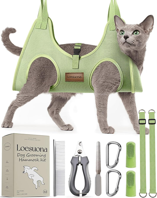 Dog Grooming Hammock – for Dogs Cat Grooming Hammock,Dog Sling for Nail Trimming with Dog Nail Clippers for Small Dogs,Dog Hammock for Nail Trim,Dog Hanging Harness for Nail Trimming