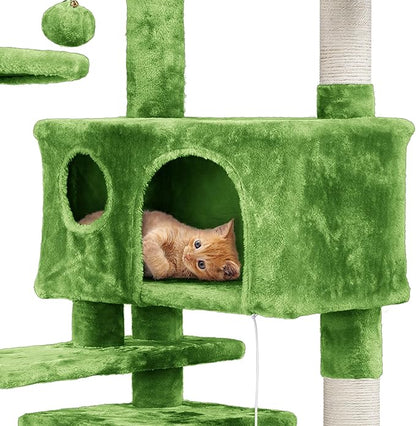 Yaheetech Cat Tree - 54in Tower with Condo, Scratching Posts & Balls, Perfect for Kittens