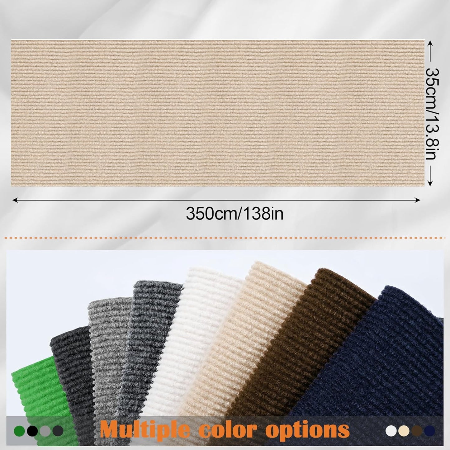 Cat Scratch Furniture Protector - 138" x 13.8" Trimmable Self-Adhesive Cats Claws Scratch Pads, DIY Cat Climbing Couch Protector for Scratch Post Cat Tree Replacement Indoor (Khaki)