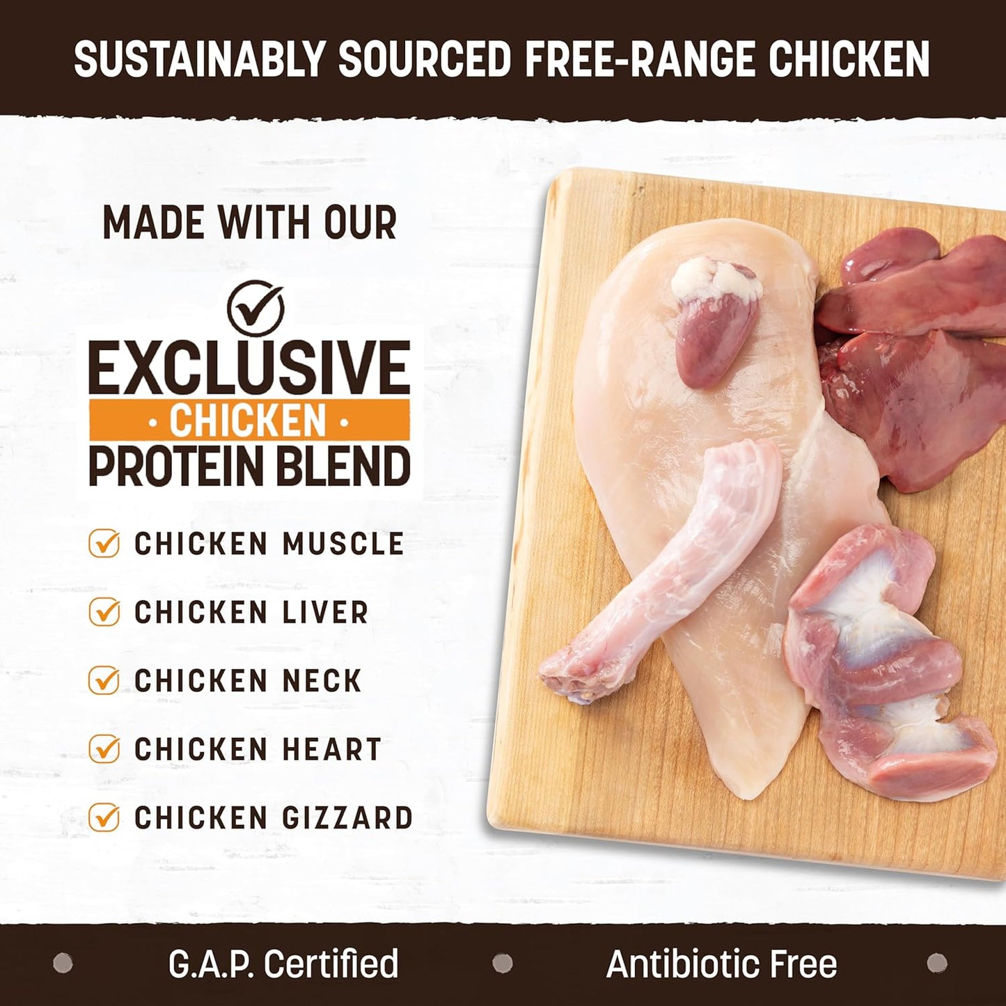 Earth Animal Wisdom Air Dried Dog Food - Chicken Recipe Premium Natural Dry Dog Food for All Breeds & Ages - 8 Lbs Bag